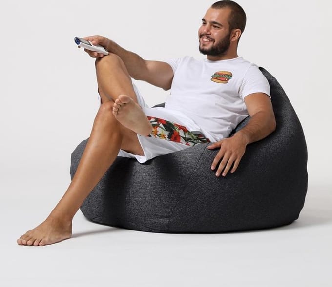 Xoft Living Pear XL Linnen Zitzak - Zwart