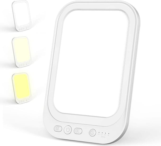 MKSS® Lichttherapie Lamp - Daglichtlamp met Aftel Timer- Bureaulamp Led - Wit