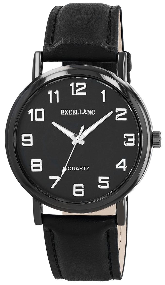 EXCELLANC Herenhorloge van imitatieleer Mineraalglas
