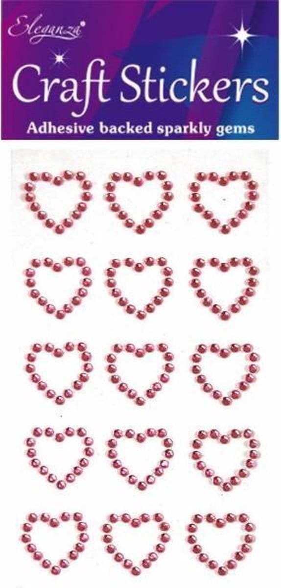 Oaktree - Stickers Diamanten Hartjes Roze (per vel)