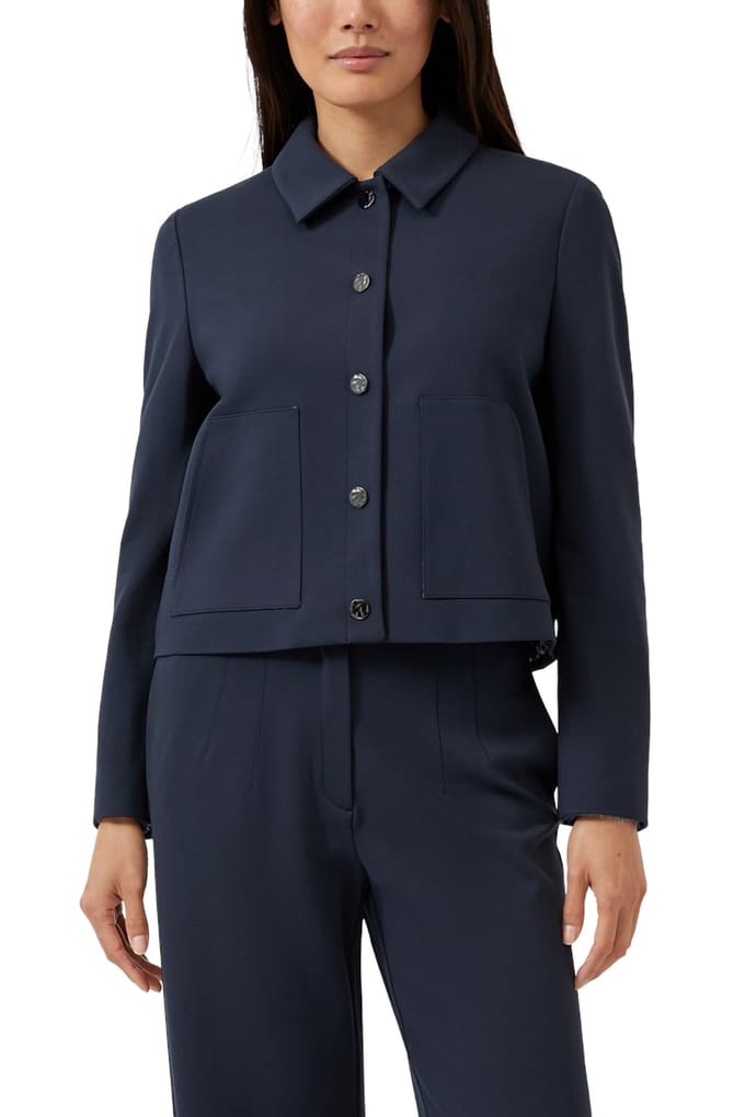Regular fit korte blazer van viscosemix
