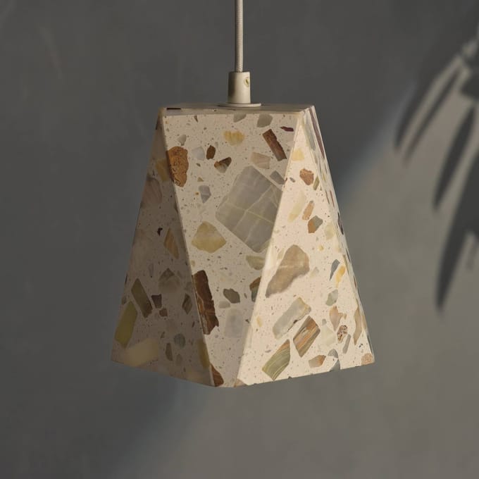 OSRAM DECOR Gleam Hanglamp Box E27 Wit, Terrazzo, Metaal, hoogwaardige uitstraling, voor Eetkamer en Woonkamer