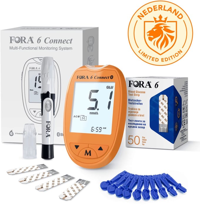 FORA 6 Connect Bloedglucosemeter - Speciale Editie (Oranje)