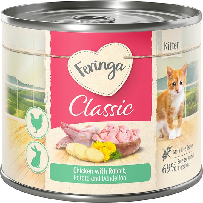 6x200g Kitten Konijn & Kip Feringa Kattenvoer