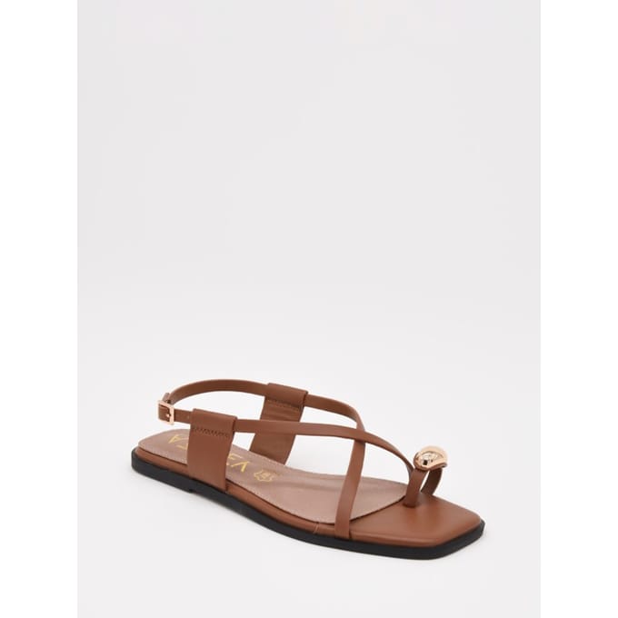 Montevita Platte Sandaal Ganci Camel