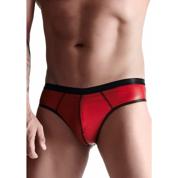 Regnes Fetish Planet  -Wetlook Men's brazilian style briefs - Red