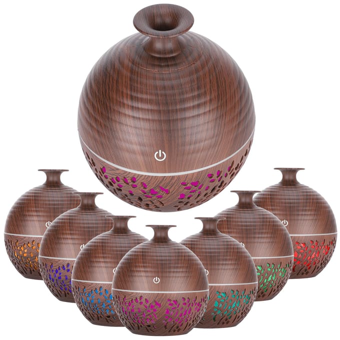 Uitgesneden Luchtbevochtiger Bureau LED Aroma Diffuser USB Mistmaker Essentiële Olie Diffuser gray