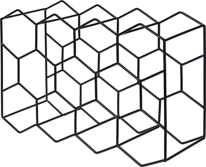 Wijnrek 44.5 x 15 x 29.5 cm Zwart Metaal