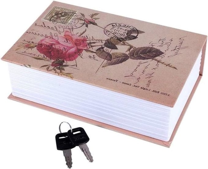 Boekkluis voor Geld en Sieraden met Slot, Secret Safe Security Box (Roze)