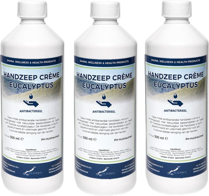 Handzeep Crème Eucalyptus 500 ml - set van 3 stuks