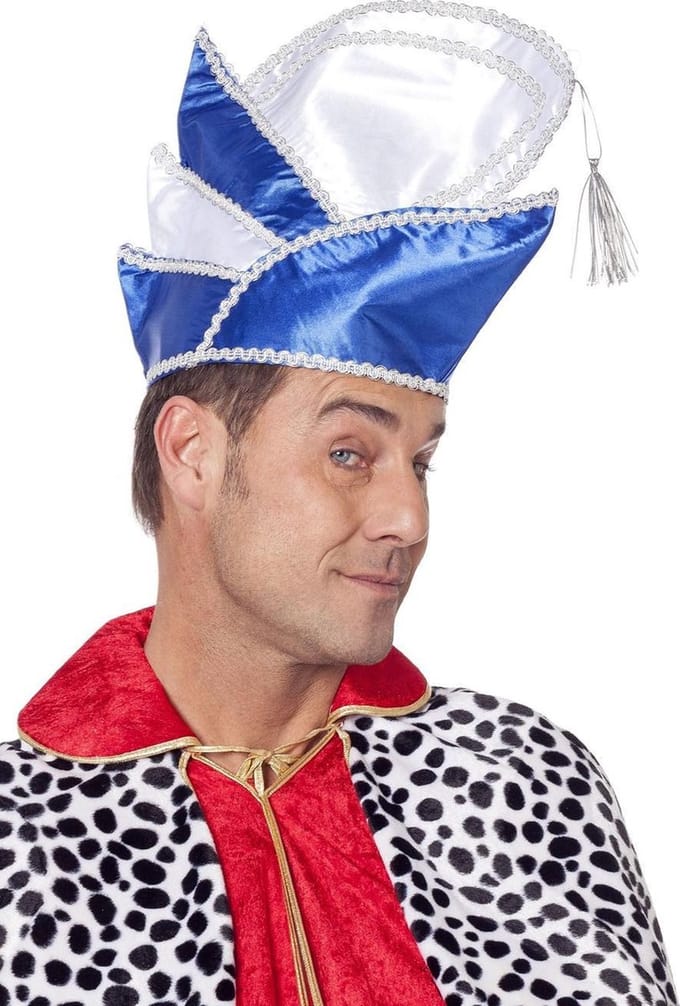 Muts Carnavalsprins blauw-wit
