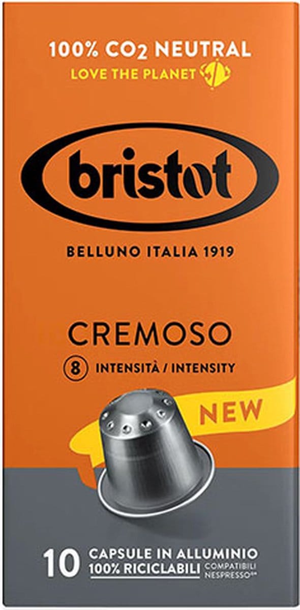 Bristot Cremoso Aluminium Nespresso Capsules - 100 stuks