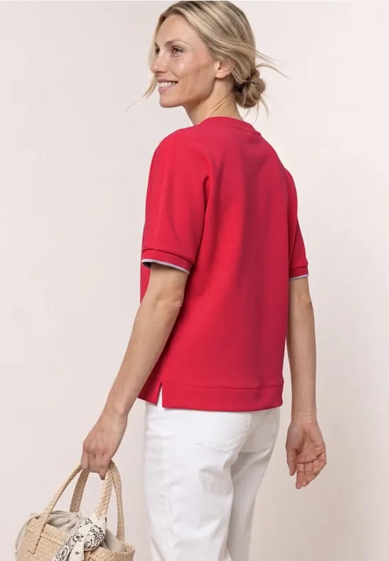 Shirt met ronde hals in Silk-Look