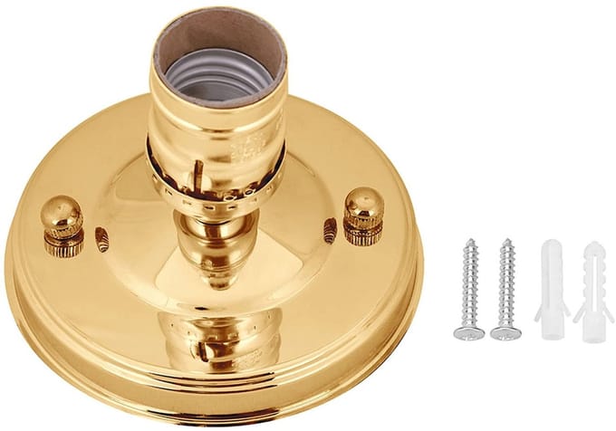 Allecto - Es Lamphouder - Gloeilamp Socket - Vintage Industrieel - Zwart - Lamp Schroef Socket - Geschikt voor Plafond en Wandlamp - E26 E27
