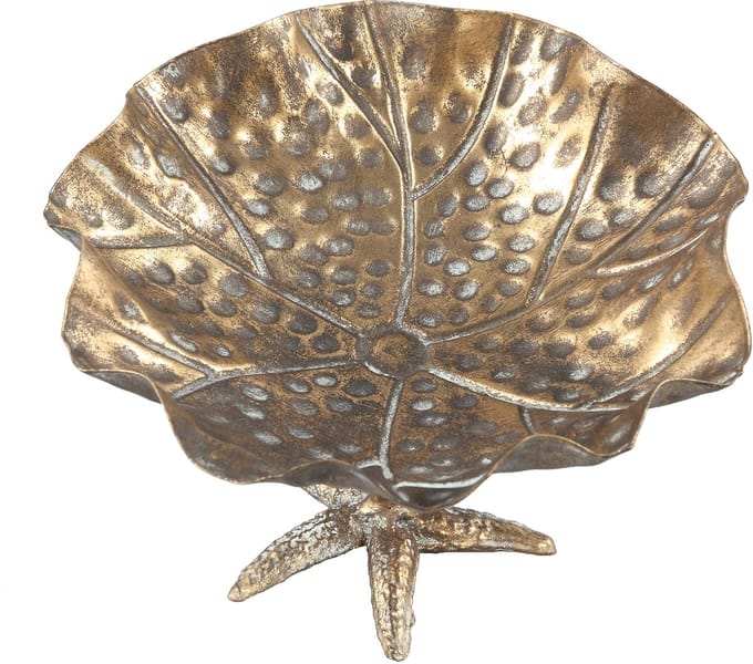 PTMD Duck Gold metalen schaal op voet rond