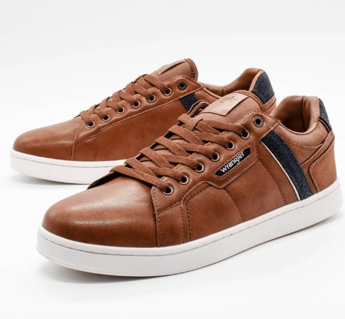 Wrangler Heren Sneaker Kit Men Low Tortoise Shell | Cognac | Maat: 41
