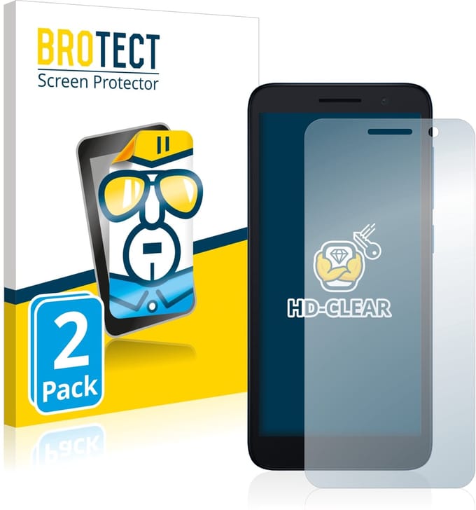BROTECT - Screenprotector voor Alcatel 1 (2021) - Folie Beschermfolie transparant 2 Stuks