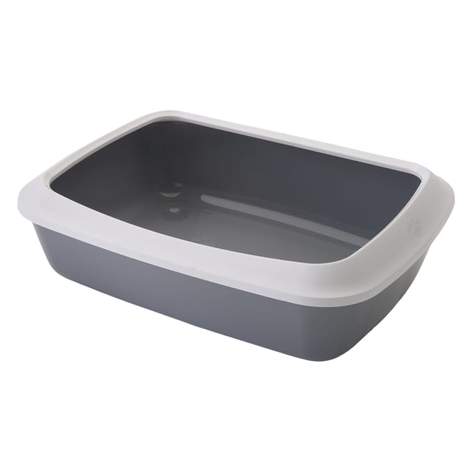 Savic Iriz Cat Litter Tray with Rim 42cm Cool Grey