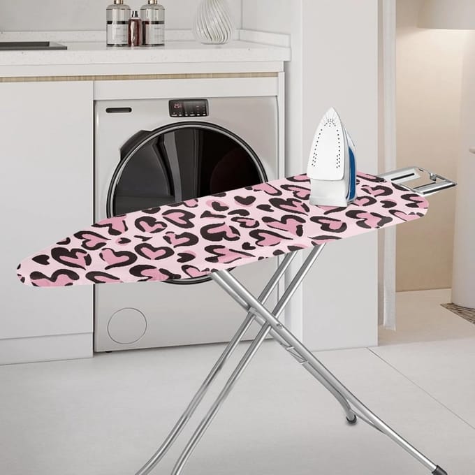 Strijkplankhoes Elastisch - Universelehoes - Strijken Thuis - Hittebestendig Polyester - Universele Maat - Gele Dierenprint