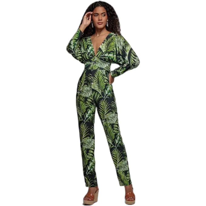 Dames jumpsuit Goddiva Tropical Print