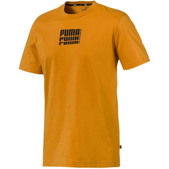 Puma Heren Rebel Up Basic Tee Casual Grafisch T-shirt Geel 852404 25
