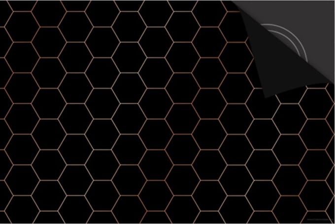 Inductie Beschermer Hexagon Koper print Exclusief 76x51,5cm