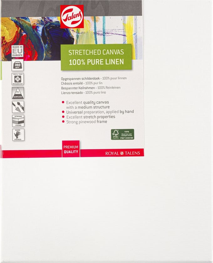 Schildersdoek linnen 24x30cm wit canvas voor kinderen en creatievelingen.