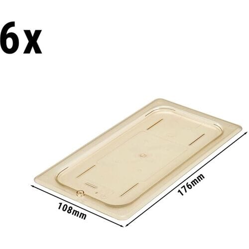 (6 stuks) CAMBRO H-PAN™ - Hittebestendige GN platte deksels 1/3 - Barnsteen