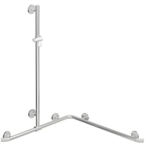 HEWI Warm Touch shower handrail with sliding shower rail, corner installation, 125 x 96.2 cm 950.35.34051