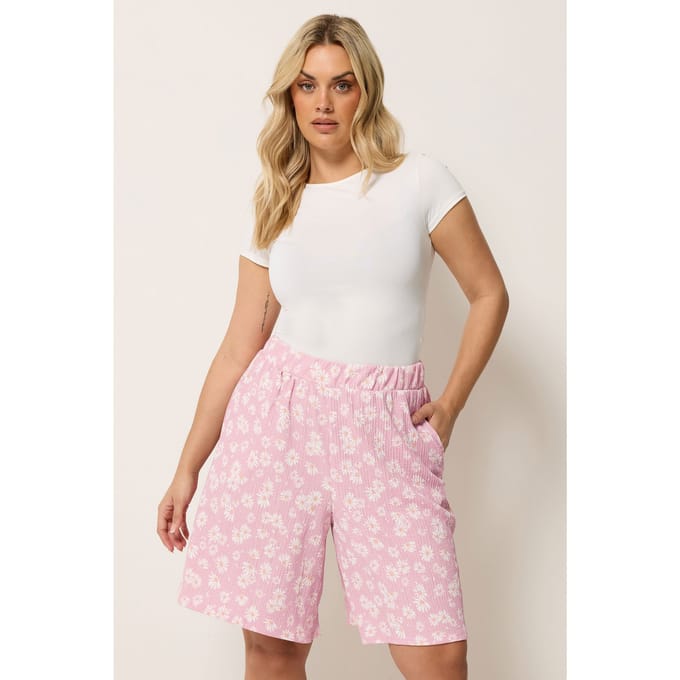 Yours Roze Short Met Madeliefjes Size 50-52