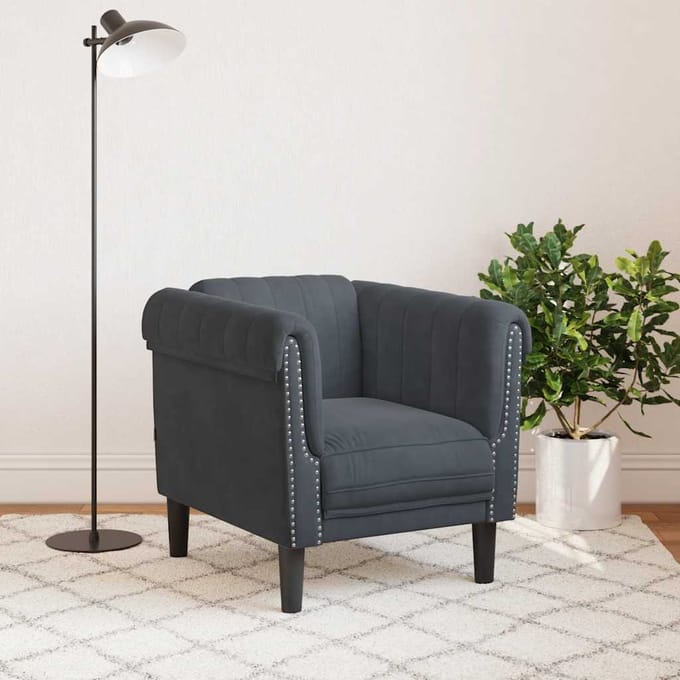vidaXL Fauteuil fluweel donkergrijs