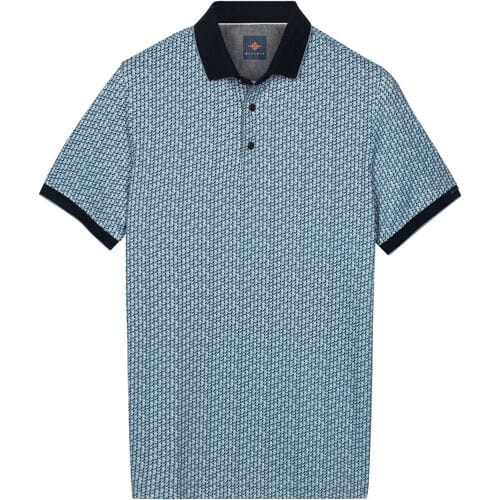 Baileys Polo Allover 3D Abstract Pattern Sky Blue / male