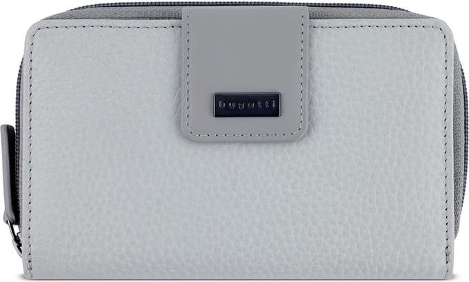 Bugatti Sina Portemonnee RFID-bescherming Leer 16 cm - Dames - Horizontaal - hellgrau