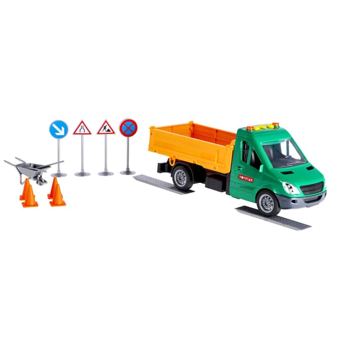 Rapid Wheels Wegenbouw Auto + Licht En Geluid + Accessoires