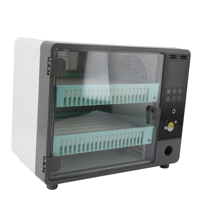 Eierbroedmachine voor 24 eieren uitkomen Automatisch eieren keren Temperatuurregeling Vochtigheidsmonitoring gray