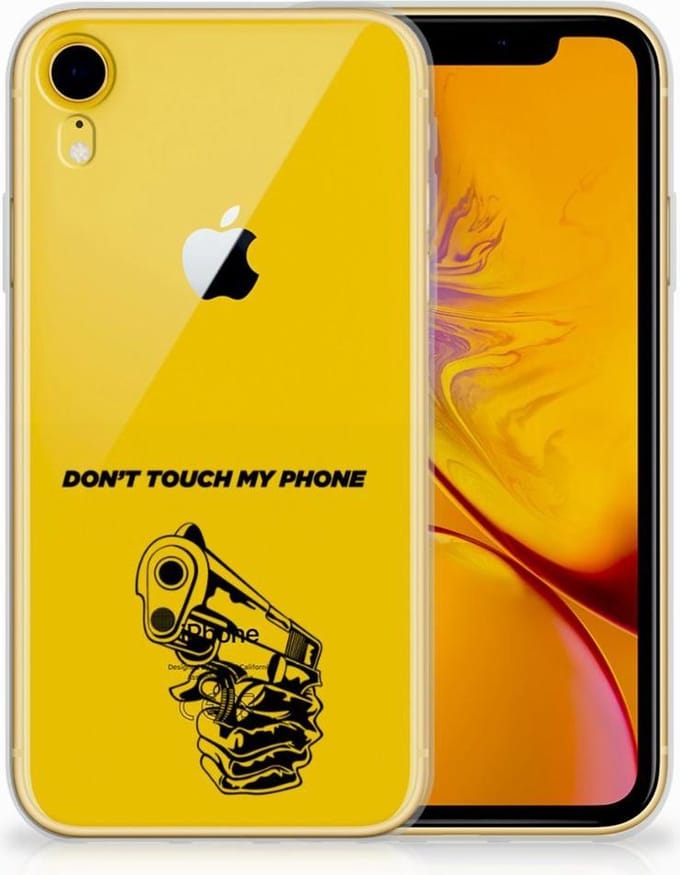 Apple iPhone Xr Silicone-hoesje Gun Don't Touch My Phone