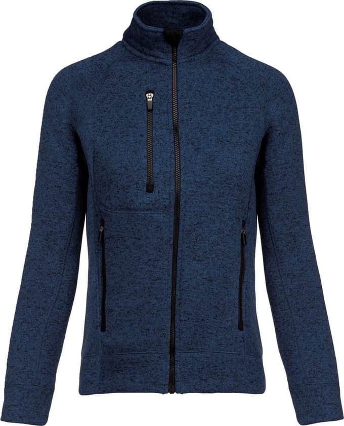 Kariban Heather damesvest met rits K9107 - Navy Melange - M