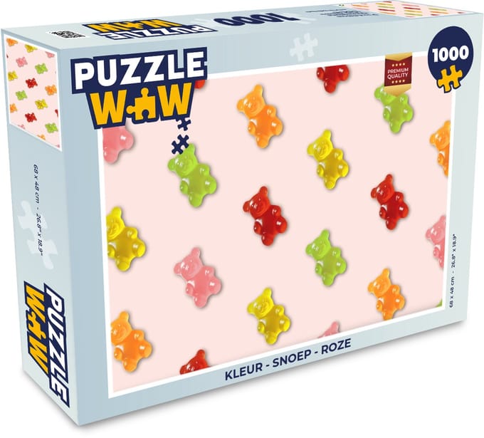 Puzzel Kleur - Snoep - Roze - Legpuzzel - Puzzel 1000 stukjes volwassenen