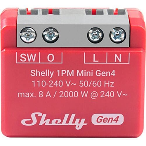 Shelly 1PM Mini Gen4 - WiFi & Zigbee-relais, vermogensmeting