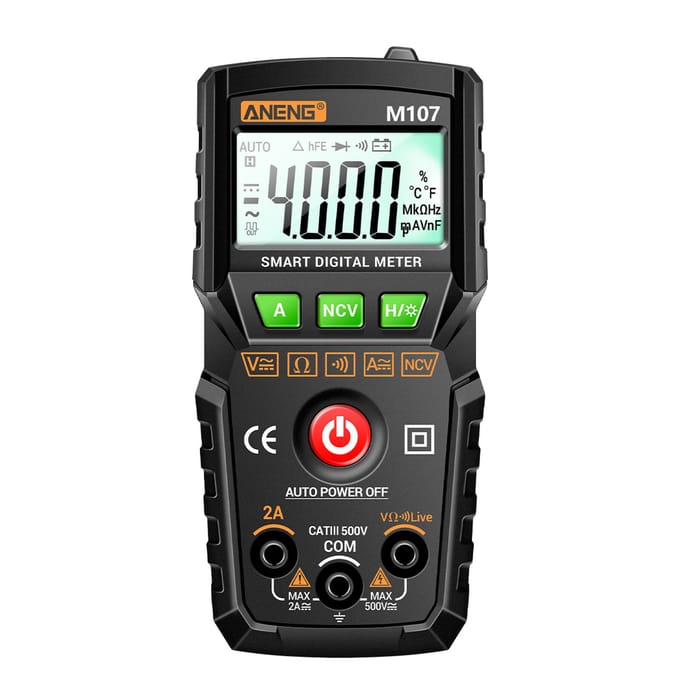 ANENG M107 Slimme digitale multimeter 4000 tellingen NCV Universele meter Handheld multifunctionele tester