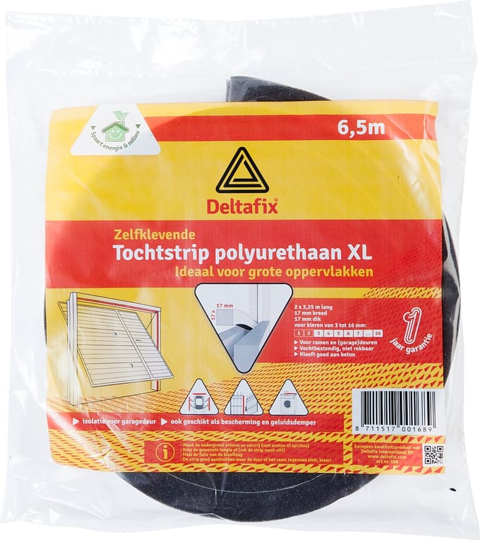Benson Deltafix Tochtstrip 6.5 meter x 17 mm x 17 mm - 2 stuks