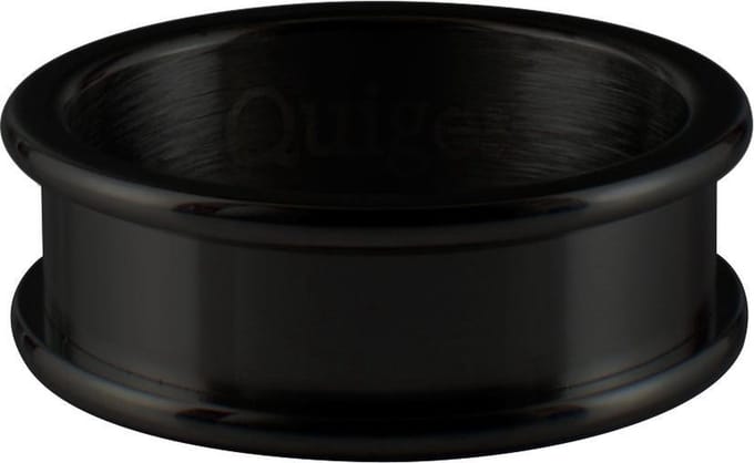 Quiges Stapelring Ring - Basisring  - Dames - RVS zwart - Maat 20 - Hoogte 6mm