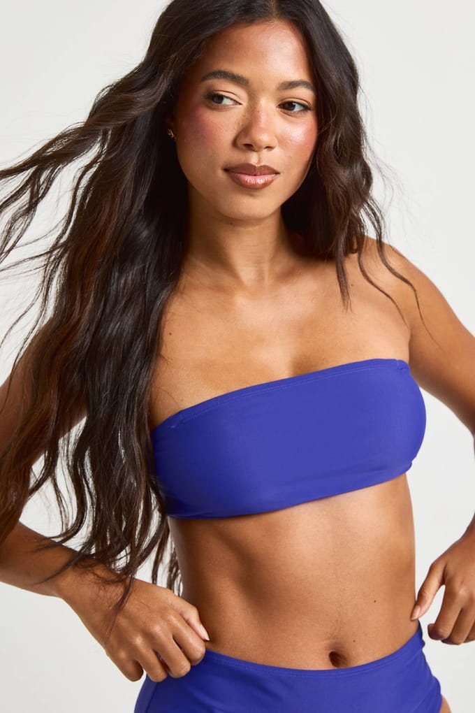 boohoo Dames Essentials Bandeau Bikinitop Met Afneembare Bandjes | Violet | Maat: 36