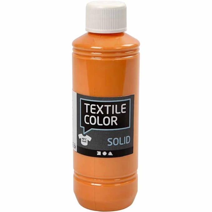 Textielverf - Oranje - Dekkend - Creotime - 250 ml