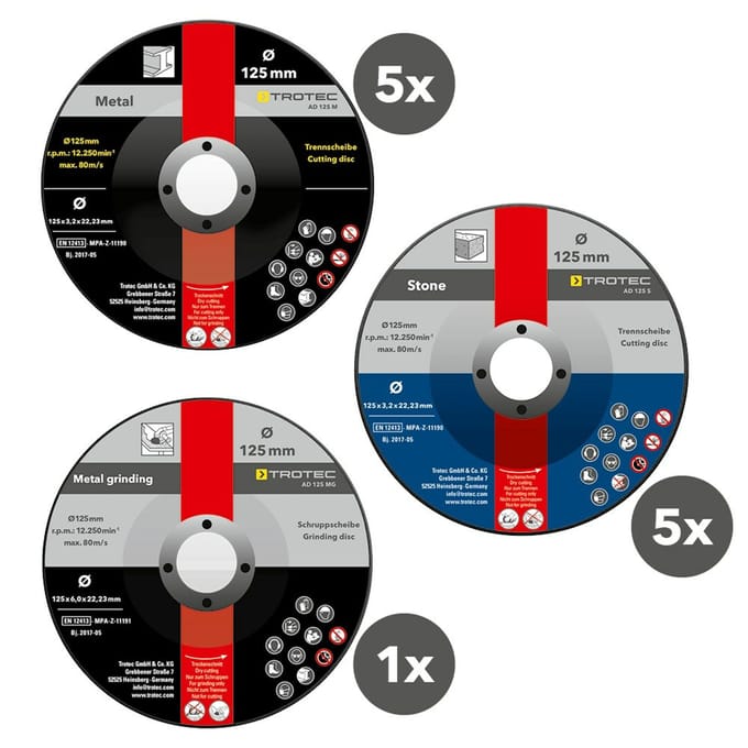 Set scheidings- en afbraamschijven (11-delig)
