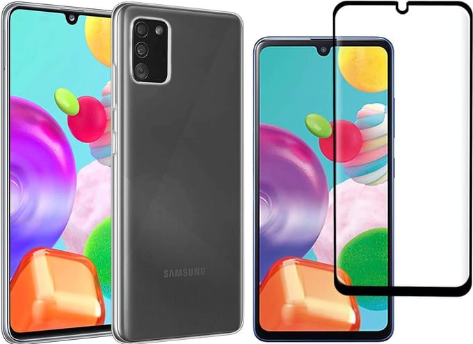 Hoesje geschikt voor Samsung Galaxy A41 - Screen Protector FullGuard - Back Cover Case ShockGuard Transparant & Screenprotector