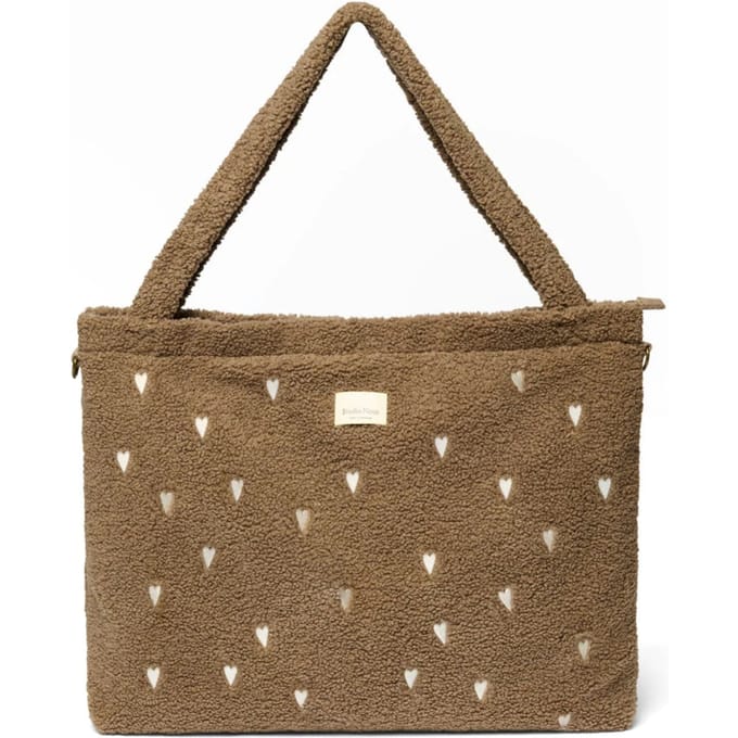 Studio Noos diaper bag teddy brown hearts