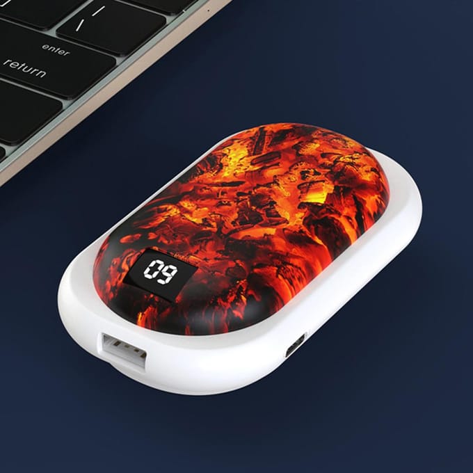 2-in-1 draagbare handwarmers met 3 instelbare temperaturen USB oplaadbare handverwarmer Powerbank 5000mAh groen