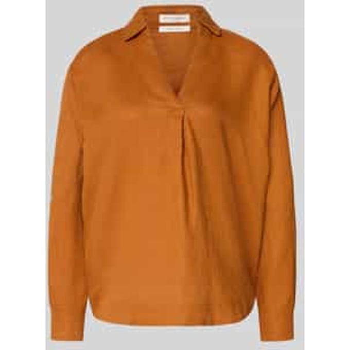 regular fit linnen blouse met V-hals