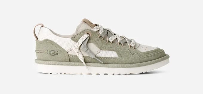 UGG® Minimel Trainer in Moonlight/Bay Leaf, Size 9, Suede/Textile/Polyester